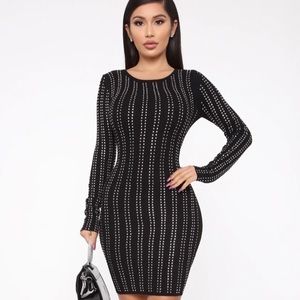 Rhinestone black dress